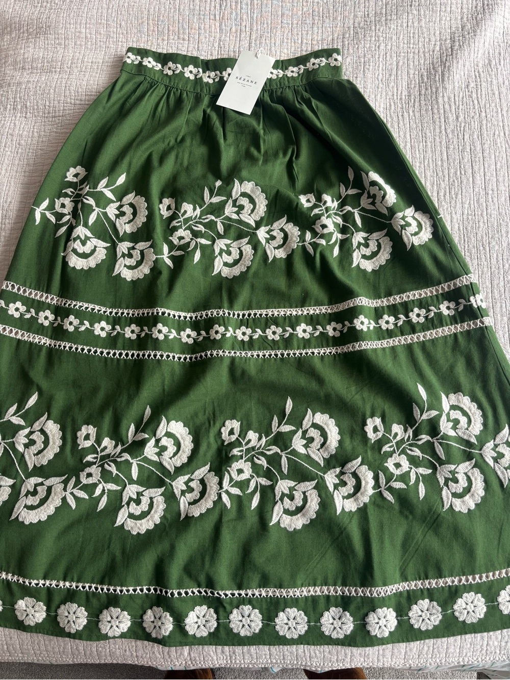 NWT Sézane Set - Siloe Skirt + Claire Blouse in Summer Green Size 4/36 - Picture 6 of 13